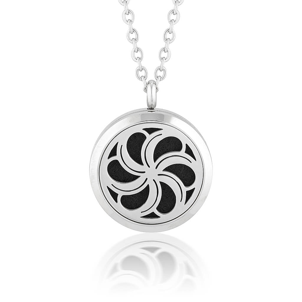 Essential oil diffuser necklace, aromatherapy locket flower design sunny days